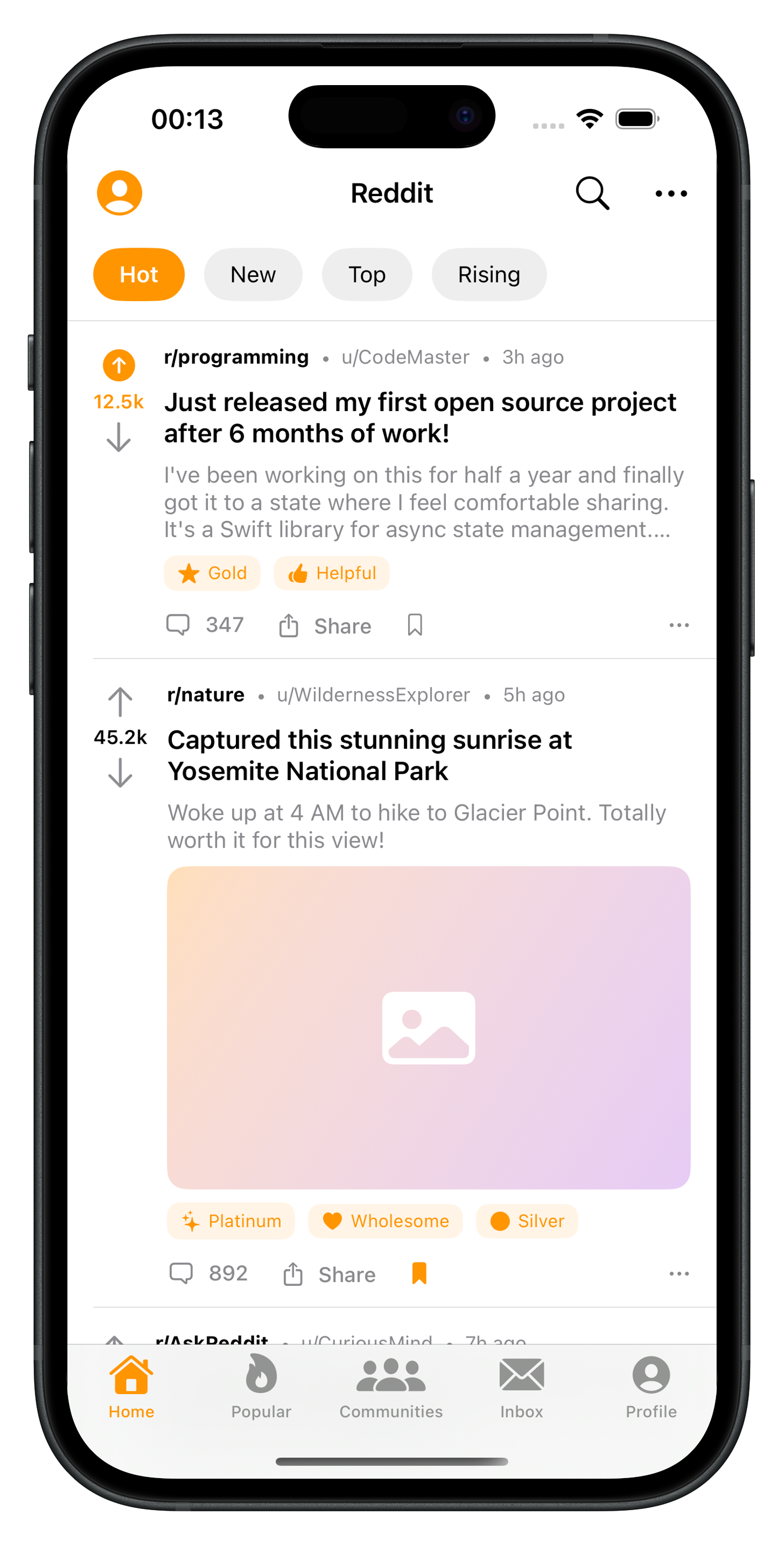 Reddit Clone screenshot 1